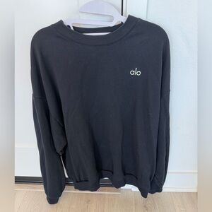 Alo Yoga Accolade Crew Neck Pullover Size Large  in  black